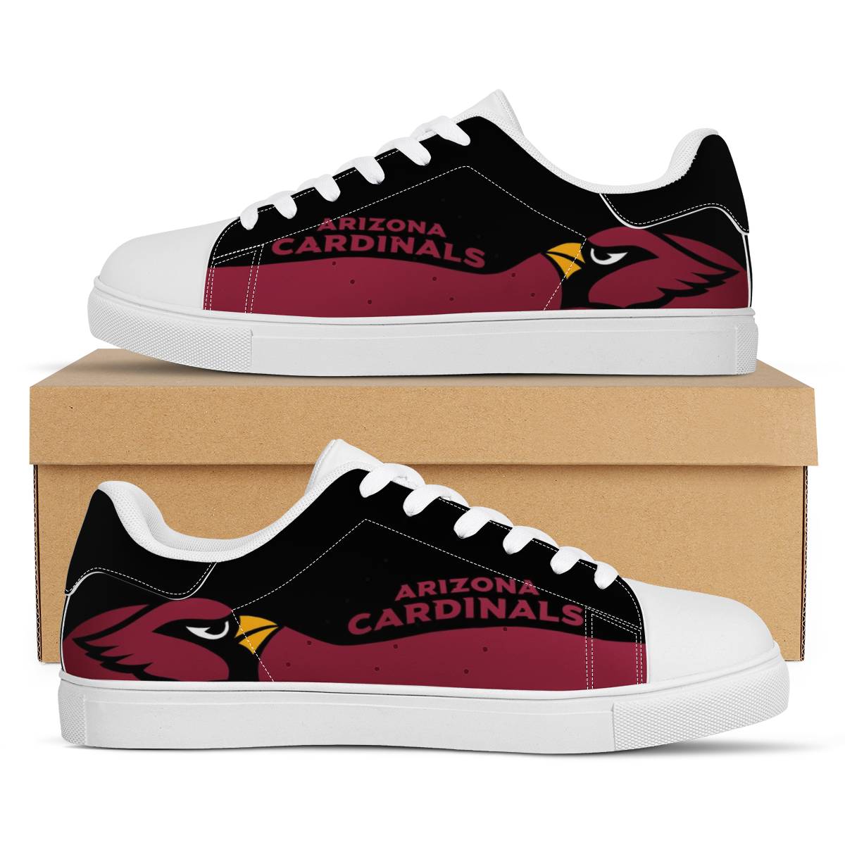 Men's Arizona Cardinals Low Top Leather Sneakers 002